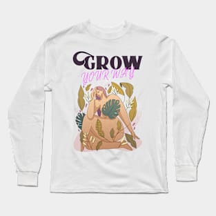 GROW YOUR WAY Victorian Gardening Design Long Sleeve T-Shirt